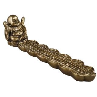 LAUGHING BUDDHA GOLDEN INCENSE STICK HOLDER 8X2X2INSKU:263981