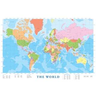MAP OF THE WORLD POSTER 36X24 IN