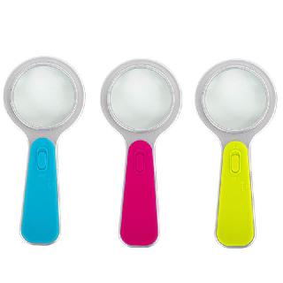 MAGNIFIER HANDHELD 3X WITH LIGHT ASSORTED COLORS