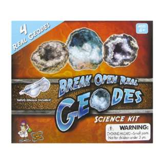 BREAK OPEN REAL GEODES SCIENCE KIT WITH 4 REAL GEODESSKU:234345
