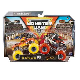 MONSTER JAM TRUCKS 1:64 SCALE EL TORO LOCO VS PIRATE'S CURSE