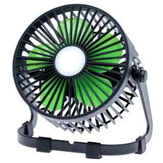 FAN PORTABLE WITH LIGHT RECHARGEABLE ASSORTED COLORSSKU:260928