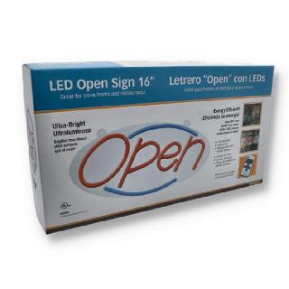 OPEN SIGN LED 16IN WITH REMOTE