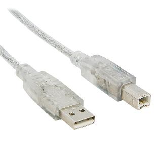 USB CABLE A-B MALE/MALE 6FT SILVERSKU:250408
