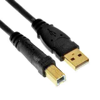 USB CABLE A-B MALE/MALE 10FT BLK