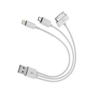 USB CABLE A MALE TO MICRO/30P/8P WHT