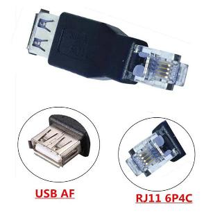 USB ADAPTER A FEMALE TO RJ11 6P4C 4PIN MALE