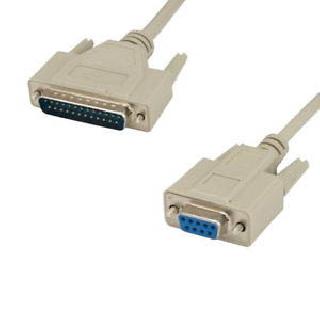 AT MODEM CABLE DB9F/25M 25FT