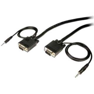 VGA M/M W/AUDIO CABLE 10FT IN-WALL BLACK GOLD PLATED