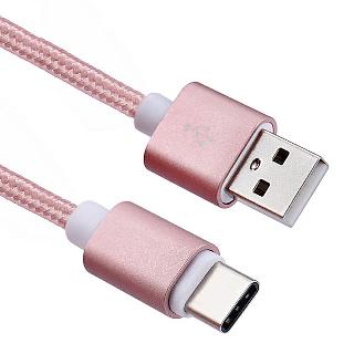 USB CABLE A MALE TO C MALE 6.5FT ASSORTED COLORS