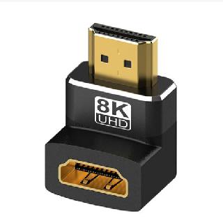 HDMI MALE-FEM ADAPTER 8K UHD RA MALE DOWNWARDS 90 DEGREES