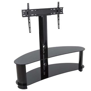 TV PEDESTAL STAND 32-65IN FIXED 110LB WITH AV SHELF AND BASESKU:262279