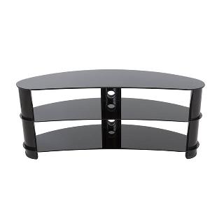 TV STAND UPTO 60IN WITH GLASS SHELVES BLKSKU:262325