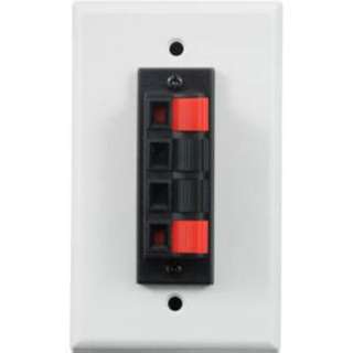 WALL PLATE SPEAKER PUSH TYPE 4P RED/BLK TERMINAL WHT PLATESKU:222243