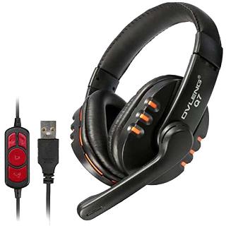 HEADSET GAMING WITH MICROPHONE USB WIRED FOR PC ANS PS4 BLACK