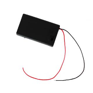 BATTERY HOLDER 3XAAA WITH SWITCH WIRE 15CM AND PLASTIC COVER BLK