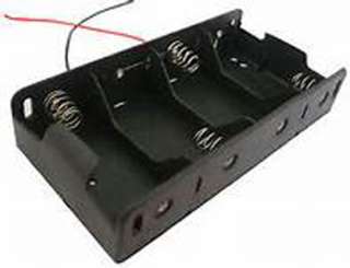 BATTERY HOLDER DX4 PLASTIC BLK WITH WIRESKU:244060