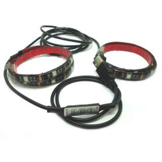 LED FLEXIBLE STRIP 16COLOR USB 2 19.6IN STRIPS W/5FT CABLE IP65SKU:249602