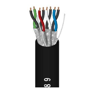 CABLE 4P 22AWG STR UNSH 1000FT CMP PLENUM BLKSKU:275673