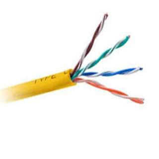 CABLE CAT5E FT4 SOL YEL 1000FT UTP 4/24AWG 350MHZSKU:224235