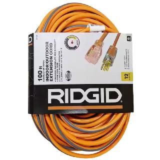 EXTENSION CORD 3/12 100FT SJTW BLK & ORG WITH LIGHTED ENDSSKU:274442