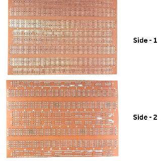 PCB ETCHED SS 4.5X6.5IN COPPER 5 CONNECTED PADS W/BUS