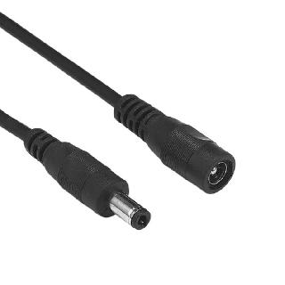 DC POWER CABLE ASSY 2.1MM PL TO JK 5FT EXTENSION CABLE BLACK