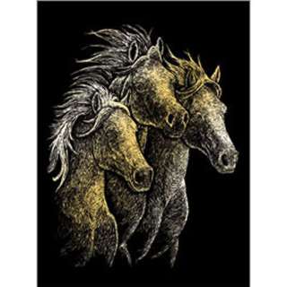 GOLD ENGRAVING HORSES SKU:219391