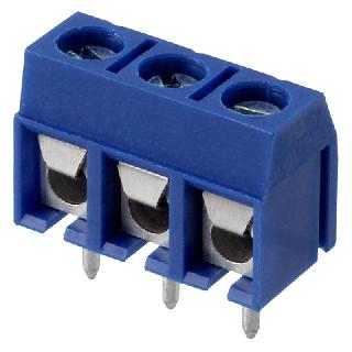 TERM BLOCK 3P PCST 5MM 7.65MM WIDE BLUESKU:274509