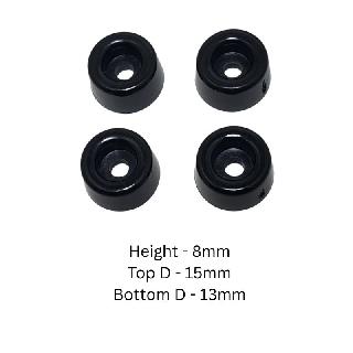 FEET RUBBER ROUND 15X8X13MM WITH HOLE FOR M3 SCREW RECESSEDSKU:274925