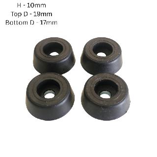 FEET RUBBER ROUND 19X10X17MM WITH HOLE FOR M3 SCREW RECESSEDSKU:274770