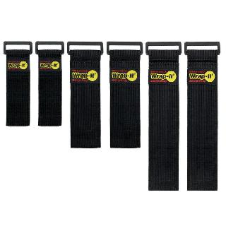 SUPER STRETCH STORAGE STRAP 6PCS ASSORTED KIT 9/12/18INCH BLACKSKU:273571