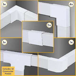 RACEWAY KIT 1.1X.6IN 12.5FT WHT