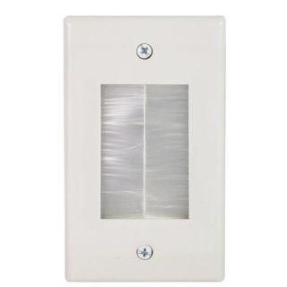 WALL PLATE FOR BULK CABLE SINGLE WHITE BRUSH STYLE WITH CLIPS
SKU:268010