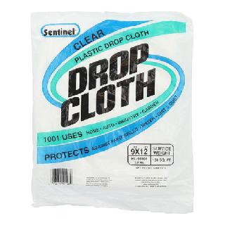 DROP CLOTH PLASTIC CLEAR 9X12FT COVERS 108SQFTSKU:259582