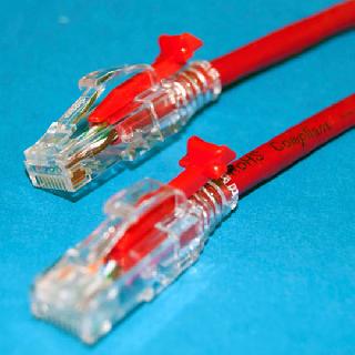 PATCH CORD CAT5E RED 10FT LOCKABLE CABLESKU:251441