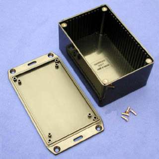 PROJECT BOX 6X3.5X2.25IN METAL BLACK WITH FLANGED BASESKU:249230