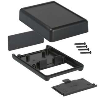 PROJECT BOX 3.6X2.6X1IN PLAS BLK WITH BATTERY COMPARTMENTSKU:174443