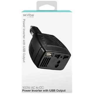INVERTER DC/AC 100W 12VDC-110VAC AC OUTLET AND ONE USB PORT