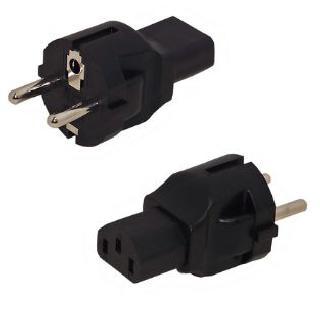 AC ADAPTER EURO PLUG TO C13 JACK 2PIN MALE TO C13 FEMALE 10A 250VSKU:274611