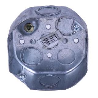 ELECTRICAL BOX 4 INCH OCTAGON KNOCK OUTS 1.5 INCH DEEP STEELSKU:274523