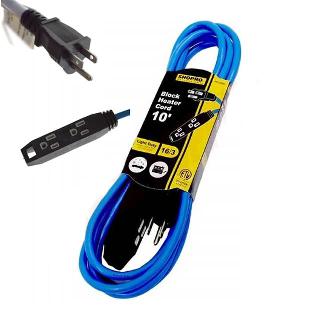 EXTENSION CORD 3/16 10FT SJTW BLUE 13A 125V 1625W 3 OUTLETS