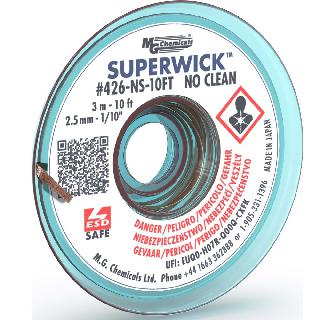 SOLDER WICK #4 BLUE 25MM 10FT NO CLEAN STATIC FREE 1/10IN