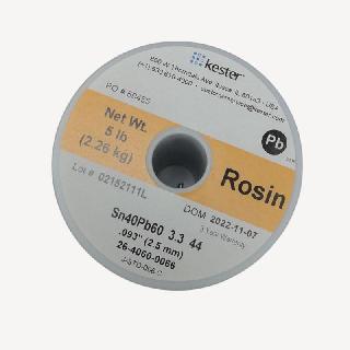 SOLDER WIRE 40/60 REGULAR 5LB 2.5MM 0.093IN DIA SN40PB60 RA
SKU:268115