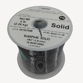 SOLDER WIRE 60/40 SOLID 5LB 1.57 MM 0.062IN DIAMETER SN60PB40
SKU:268110