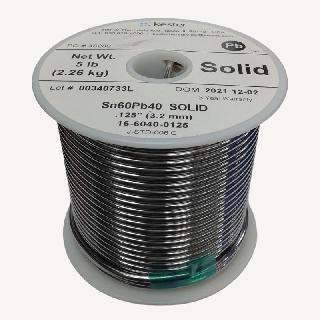 SOLDER WIRE 60/40 SOLID 5LB 3MM 0.125IN DIAMETER SN60PB40
SKU:268117