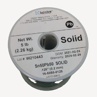 SOLDER WIRE 50/50 SOLID 5LB 1.57 MM 0.062IN DIAMETER SN50PB50