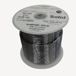 SOLDER WIRE 40/60 SOLID 5LB 3MM 0.125IN DIAMETER SN40PB60
SKU:268111