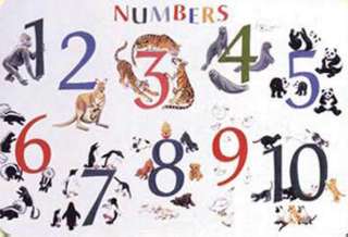 PLACEMAT NUMBERS WITH ANIMALS