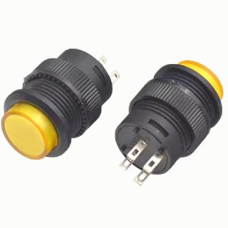 PUSH SWITCH LIT LATCH YEL 1P1T